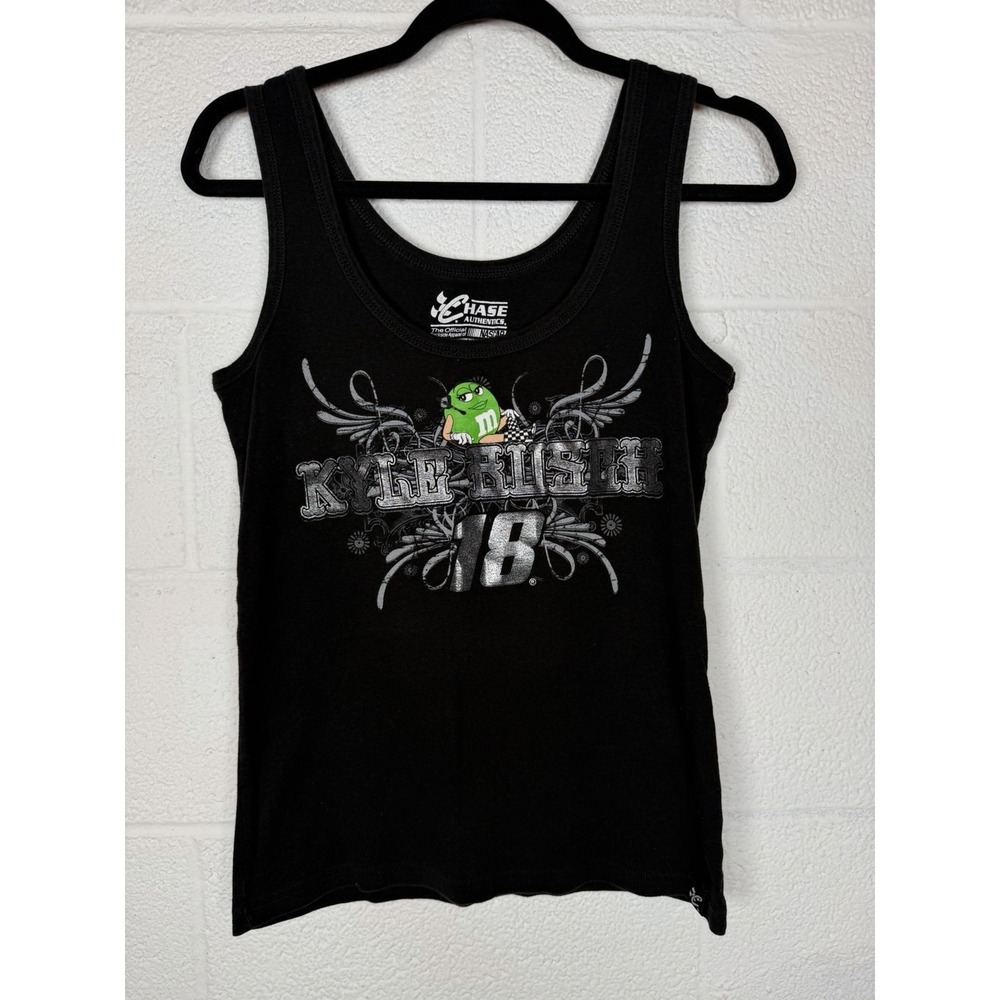 Kyle Busch 18 M&M's NASCAR Tank Top Black Double Sided Racing Graphic Size Small